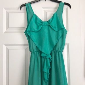Medium length teal/green dress